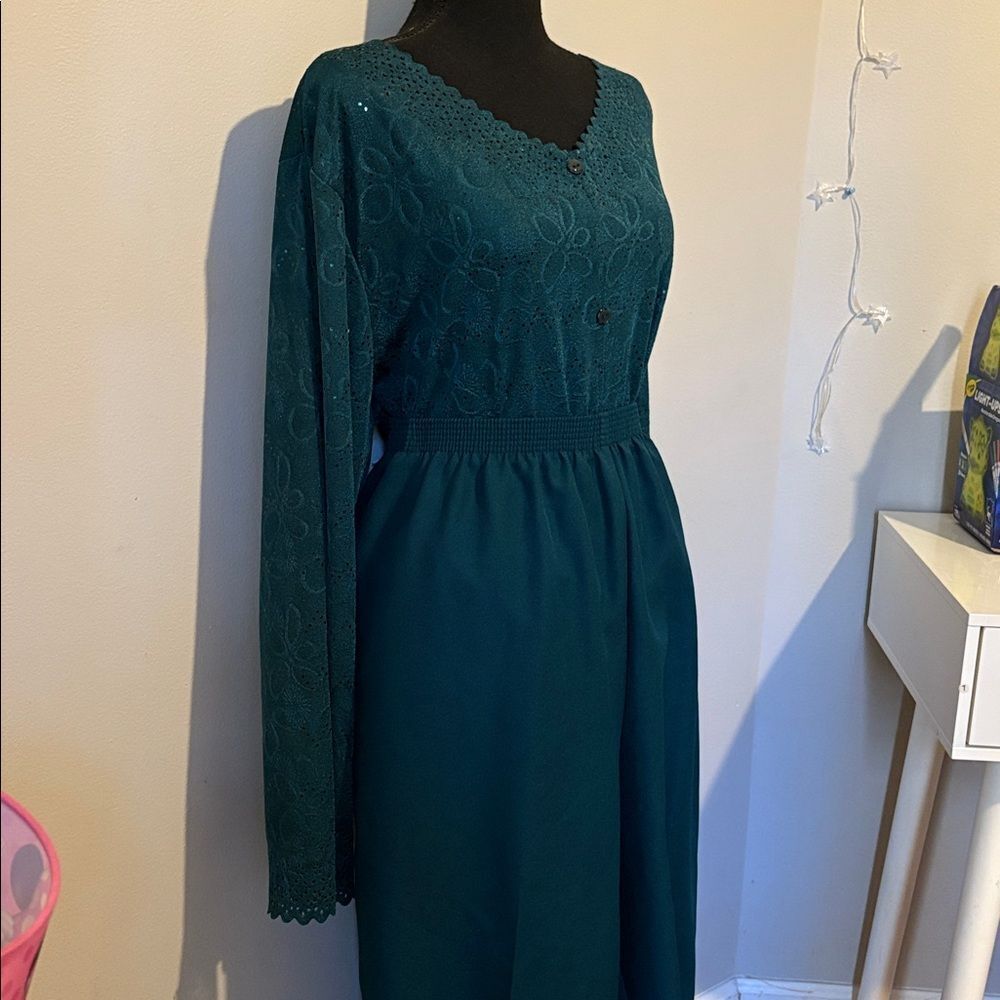 Bon Worth Dark Teal Lace 2 piece short and pants